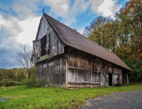 Old wooden shed used by farmers