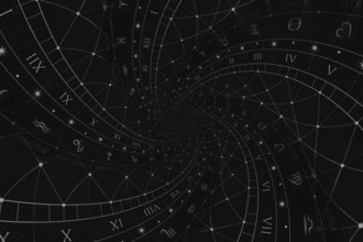 Zodiac Signs Horoscope background. Concept for fantasy and mystery, black