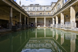 Reflection, Great Bath, The Roman Baths, Bath, England, Great Britain
