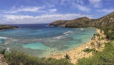 Hanauma Bay a marine embayment formed within a tuff ring and located along the southeast coast of