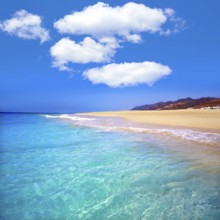 Morro Jable Matorral beach Jandia in Pajara of Fuerteventura at Canary Islands
