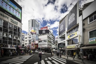 OSAKA, JAPAN - SEPTEMBER 26 2024: The trendy and fashionable Amerikamura district on a clear autumn