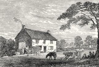Birthplace of George Stephenson, 1781 – 1848, British mechanical engineer, Wylam, Northumberland,