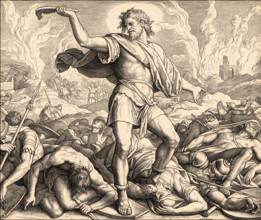 Samson Slays a Thousand Men with the Jawbone of a Donkey, Old Testament, by Julius Schnorr von