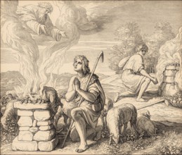 Cain and Abel offer their sacrifices, by Julius Schnorr von Carolsfeld, 1860