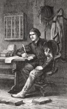 Martin Luther, translating the holy bible at the Wartburg castle, Germany, 1521-22