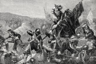 Battle of Naseby on 14 June 1645, English Civil War, From British Battles on Land and Sea, by James