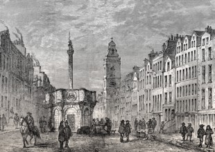 The Mercat Cross, Edinburgh, Royal Mile, Scotland, 19th century