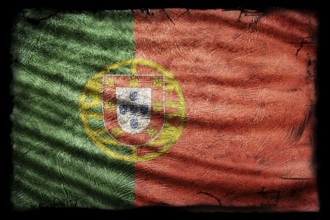 Portugal Flag, Grunge Texture Background