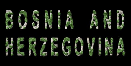Bosnia and Herzegovina Reforestation and Climate Message, Sustainable Green Typography, Green