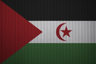 Western Sahara Flag painted on the cracked grunge concrete wall