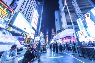 Night view of the New York Times Square (TimesSquare). Shooting Location: New York, Manhattan