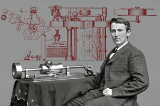 Thomas Alva Edison, 1847, 1931, American inventor, Telegraph Apparatus, Patented 1872, digitally