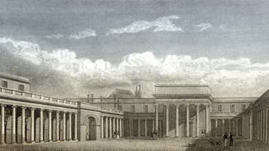 The Palais de la Légion d'honneur, Paris, antique steel engraved print, 1831