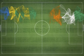 Saint Vincent and the Grenadines vs Ivory Coast Soccer Match, national colors, national flags,