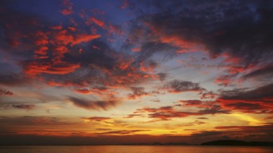 Beautiful landscape with tropical sea sunset background