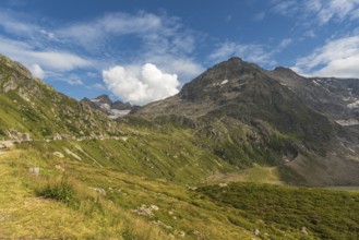 Mountain landscape on the Susten Pass, Innertkirchen, Canton of Bern, Switzerland
