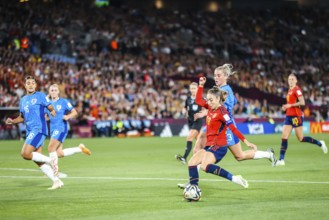 SYDNEY, AUSTRALIA, AUGUST 20: Olga CARMONA of Spain shoots and scores as Spain plays England in the