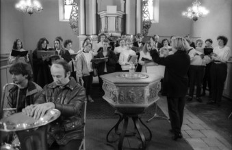 Germany, Greiffenberg, 20.04.1992, Choir in the church of Greiffenberg
