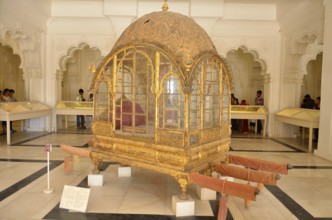 Palanquin in Mehrangarh Fort Jodhpur Rajasthan India Asia