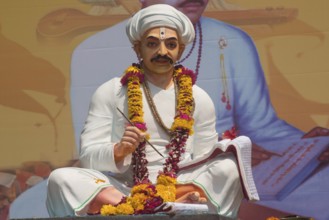 Marathi Poet Saint Tukaram statue, Thane, Maharashtra, India, Asia