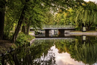 Lock and weir system on the moated castle Spree 1