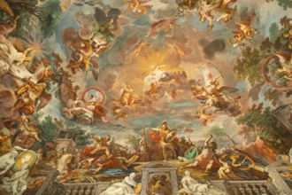 Rome, Italy, 28 December 2023: Galleria Borghese, Borghese Gallery, ceiling fresco's detail
