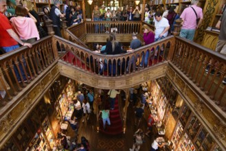 Interior of Lello Bookstore, one of the most beautiful bookstores in the world, in Porto, Portugal