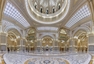 A picture of the lavish Great Hall of the Qasr Al Watan presidential palace