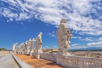 Rome Vatican Italy, high angle view city skyline at St. Peter's Basilica