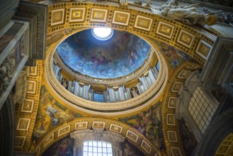 VATICAN CITY, VATICAN, OCTOBER 18, 2016: Interior of the famous St Peter's basilica. It is an