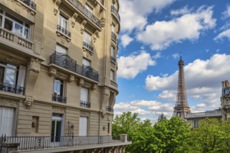 Paris France, city skyline at Eiffel Tower and old building architecture
