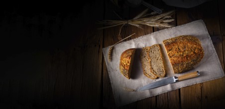 Linseed bread with a poppy seed and sesame mixture