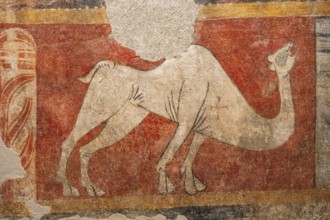 Dromedary in Romanesque mural painting, Church of Sant Joan de Boí, Alta Ribagorça, National Museum