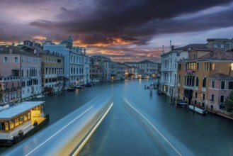 View on Canal Grande from Ponte dell' Accademia in the Early Morning, Venice, Italy