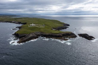 A drone panorama landscape of St. John's Point and the lighthouse in Donegal Bay in the northwest
