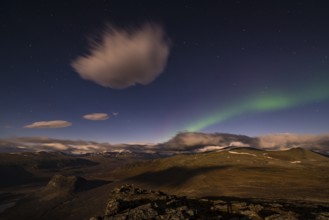 Northern Lights (Aurora borealis), Rapadalen, Sarek National Park, Laponia World Heritage Site,