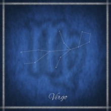 Virgo zodiac sign, constellation lines, Virgo symbol