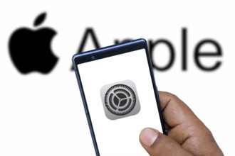 Apple Settings Icon Logo on phone Screen