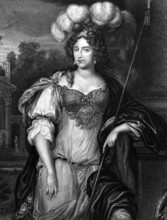 Frances Stewart, Duchess of Richmond (1647-1702) on engraving from 1830. Prominent member of the