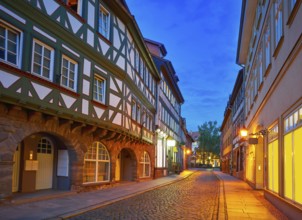 Nordhausen city facades at sunset in Thuringia Germany