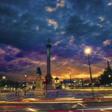 London Trafalgar Square sunset Nelson column in England