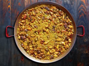 Paella from Spain famous rice recipe from Mediterranean