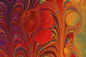 Abstract marbling floral pattern for fabric, tile design. background texture