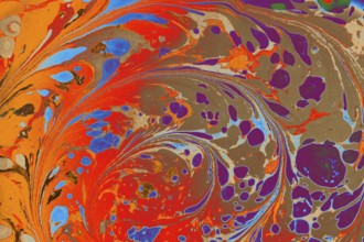 Abstract marbling floral pattern for fabric, tile design. background texture