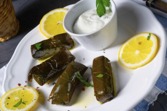 Dolmades stuffed grape leaves the Greek way