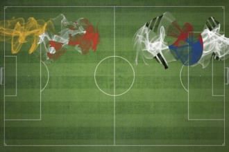 Bhutan vs South Korea Soccer Match, national colors, national flags, soccer field, football game,