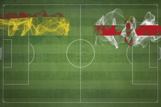 Bolivia vs Northern Ireland Soccer Match, national colors, national flags, soccer field, football