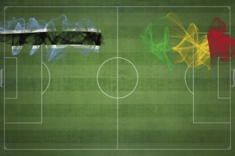 Botswana vs Mali Soccer Match, national colors, national flags, soccer field, football game,