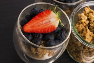 Muesli and yogurt with fresh berries